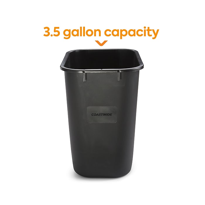 Coastwide Professional™ Indoor Trash Can Without Lid, Black Soft
