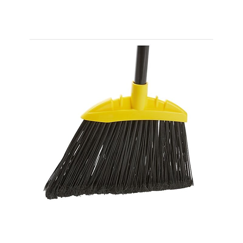 Rubbermaid 10" Jumbo Smooth Sweep Angled Broom with Black Flagged Bristles and 48" Handle , 6/CT (FG638906BLA) image 1