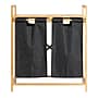 Household Essentials 2-Section Hamper with Lid, Bamboo, Black (HE1174)~#|#~EED5B8C8-7242-45D1-B0E79043631A0A2F_sc7