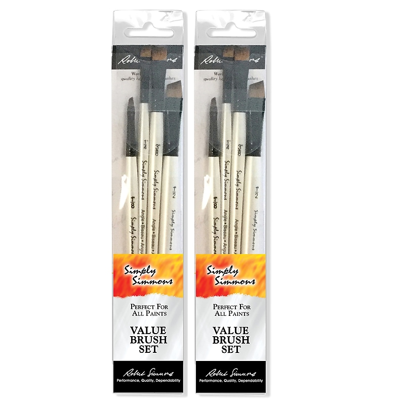 Daler-Rowney Simply Simmons All The Angles Brush Set, 4/Set, 2 Sets/Bundle (DRW255400006-2) image 1