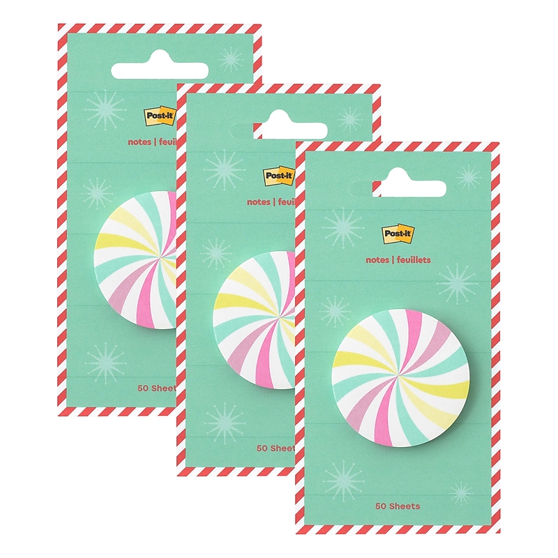 Post-it Jingle Notes Sticky Note, 1.8" x 1.8", Candy, 50 Sheets/Pad, 3 Pads/Pack (HOL25-JN-CY) image 1