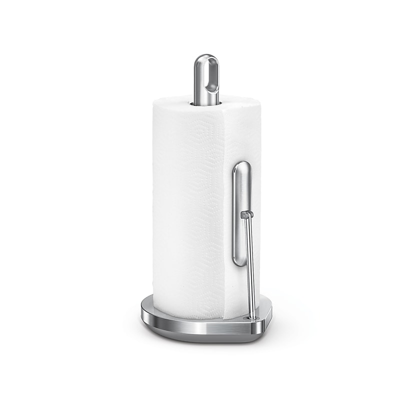simplehuman Tension Arm Paper Towel Holder, Brushed Stainless Steel (KT1203) image 1