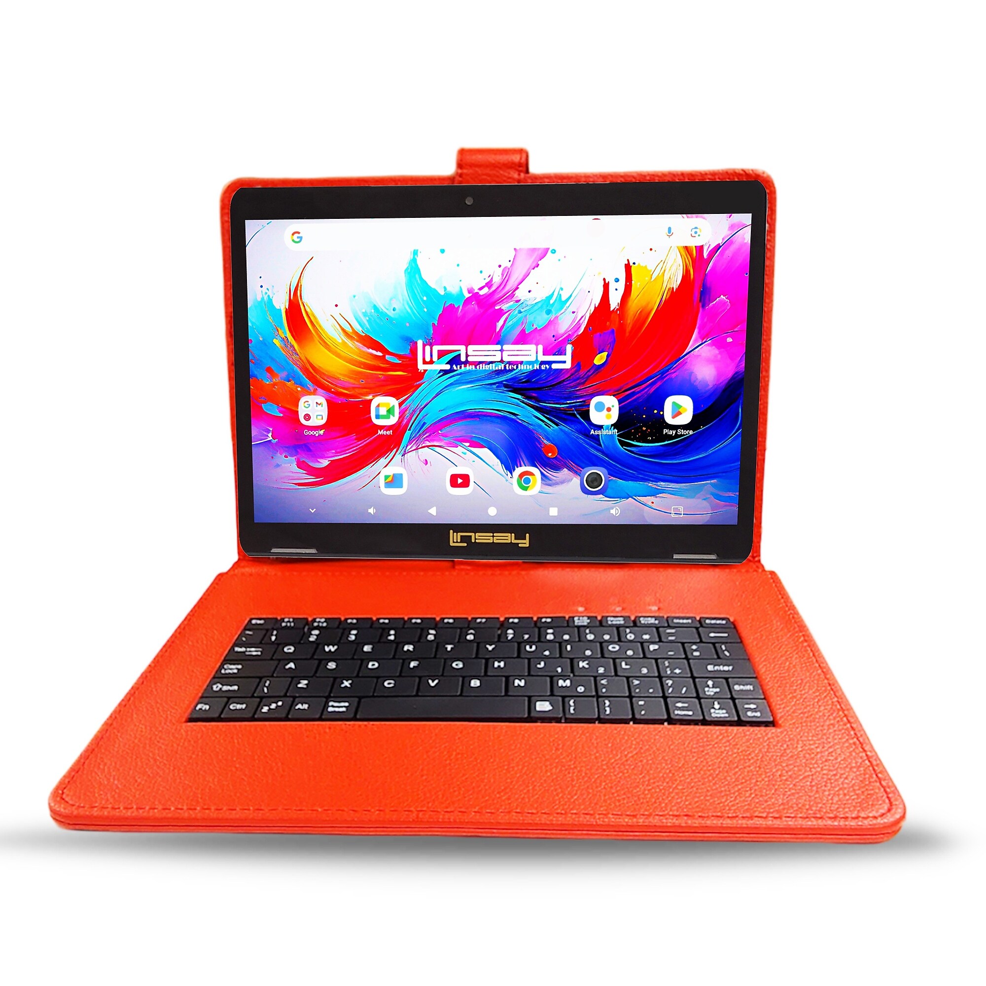 Linsay F10 Series 10.1″ Tablet, Wi-Fi, Octa Core, 256GB eMMC, Android 15, with Red Keyboard (F10IPGKEYREDPLUS) Sansujyuku sansujyuku.com