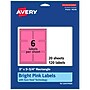 Avery Laser/Inkjet Rectangle Multipurpose Labels, 3" x 3.75", Bright Pink, 120/Pack (94248)~#|#~EEFA873C-2CD6-42F3-B4B552BCBE475A82_sc7
