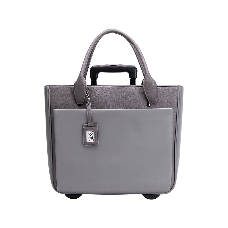 Francine Collection Florence Faux Leather Tote Bag, Gray (FLORLRT-03) image 1