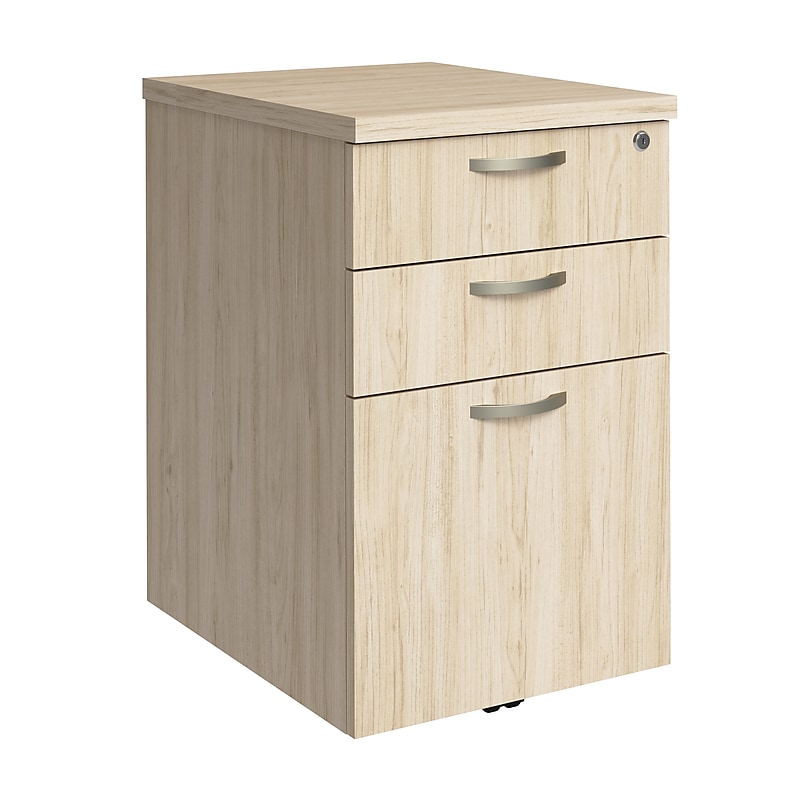 Bush Business Furniture Easy Office 3 Drawer Mobile File Cabinet, Natural Elm (EOF116NE-03) image 1