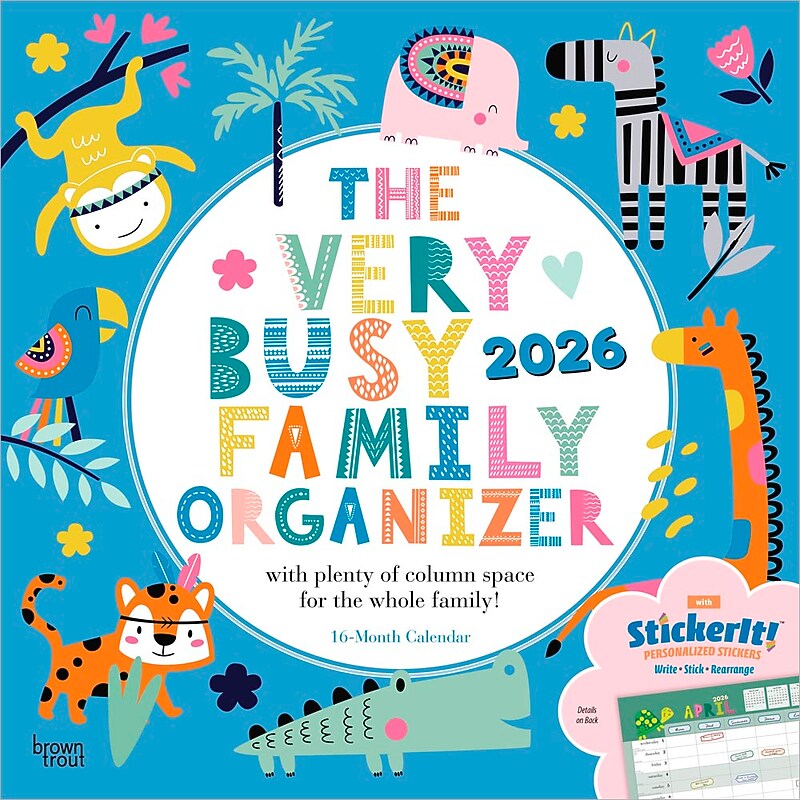2026 BrownTrout The Very Busy Family Organizer 12" x 12" Monthly Wall Calendar (9798330705894) image 1