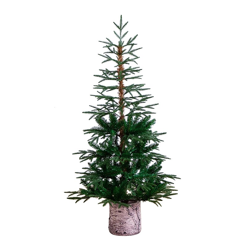 Nearly Natural 5-ft Artificial Woodland Fir Christmas Tree in Decorative Planter (T4796) image 1