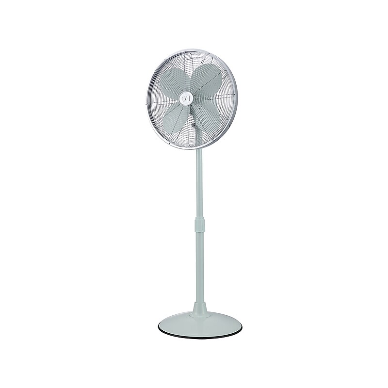 Good Housekeeping 16" Oscillating Pedestal Fan, 3-Speed, Silver/Green (92654-BW) image 1