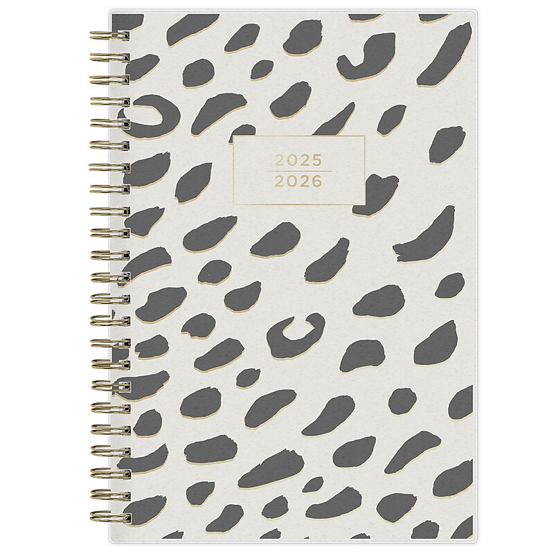 2025-2026 Blue Sky Leopard 5" x 8" Academic Year Weekly & Monthly Planner, Plastic Cover, Multicolored (149047-A26) image 1