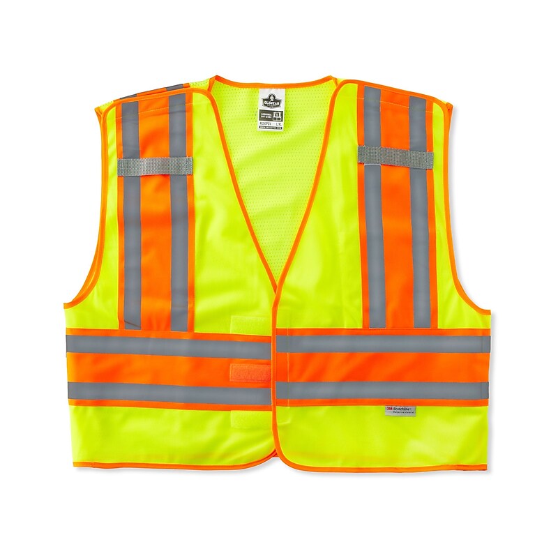 Ergodyne GloWear® 8245 High Visibility Sleeveless Safety Vest, ANSI Class P2, Lime, S/M (23393) image 1