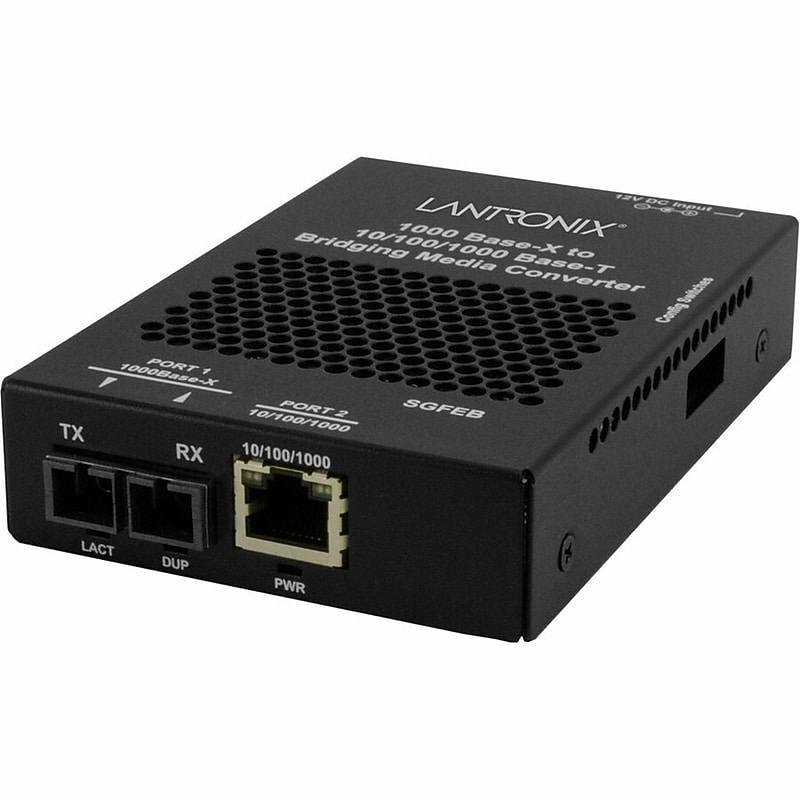 Lantronix SGFEB Gigabit Ethernet Single-mode Media Converter Transceiver, 1000 Mbps (SGFEB1014 130 EU) image 1