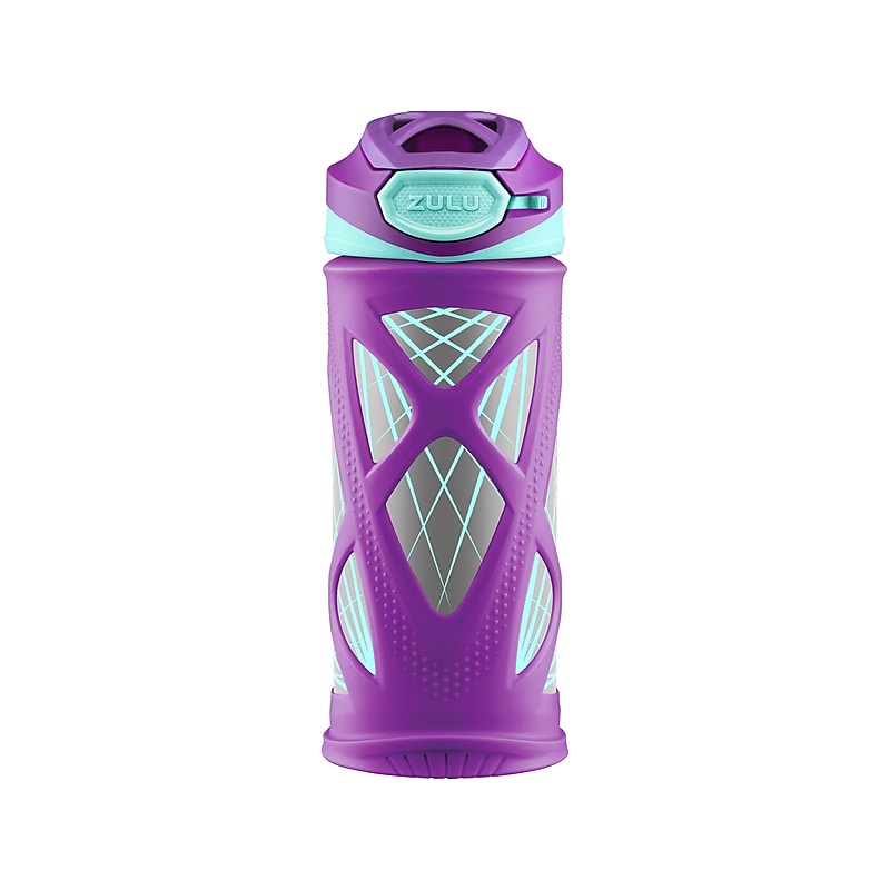 Zulu Echo Stainless Steel Kids' Water Bottle, 12 oz., Purple/Turquoise (438-0343-063-6) image 1