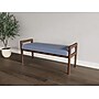 Lesro Weston 2-Seat Bench, Chambray Light Navy/Riftwood Walnut (WS2001.WRW-01CHLN)~#|#~EF1F41EC-C392-4B03-81A0475041246E3B_sc7