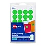 Avery Easy Peel Laser Color-Coding Labels, 3/4" Dia, Neon Green, 1,008 Labels/Pack (5468)~#|#~EF31348F-2702-455E-B8A859F5DEFA00A1_sc7