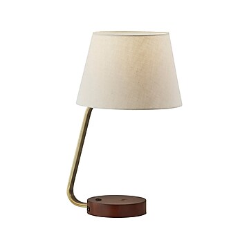 Adesso Louie AdessoCharge Table Lamp, Antique Brass/Wood (3015-21)