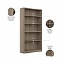 Bush Furniture Universal 72"H 5-Shelf Bookcase with Adjustable Shelves, Ash Gray Laminated Wood (WL12427)~#|#~EF37092F-5AB6-47BC-934E702B13B04631_sc7