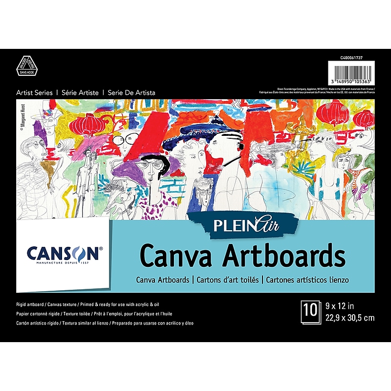 Canson Artist Series Canva Plein Air White Art Boards, 9" x 12", (MCXC400061737) image 1
