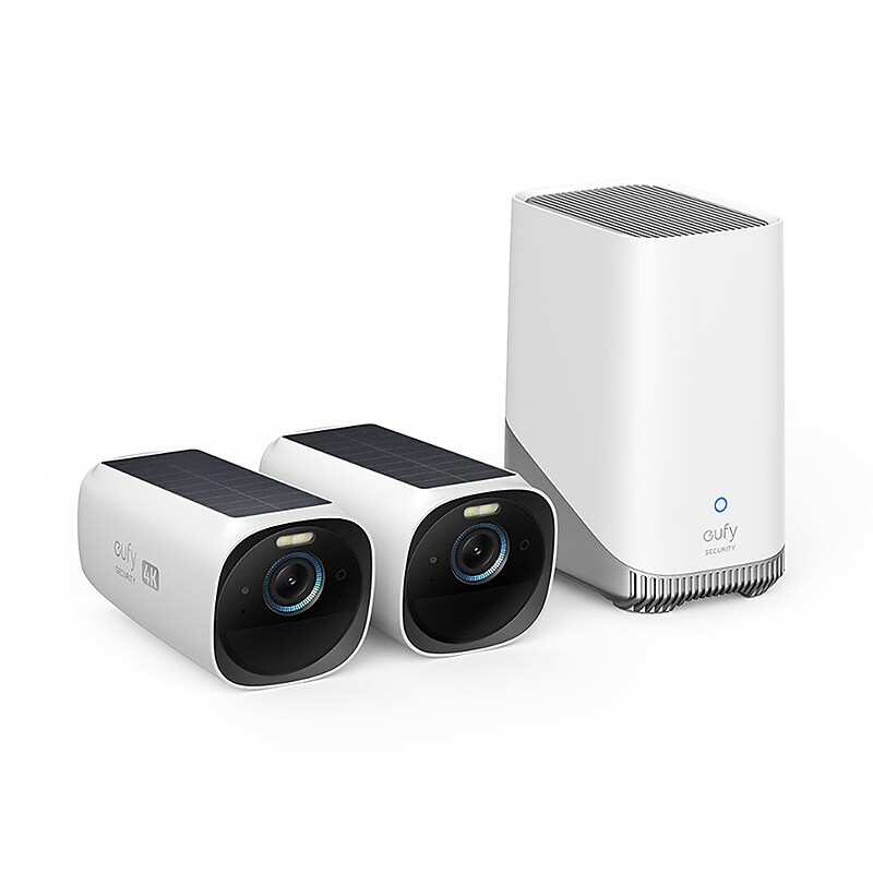 EufyCam S330 4K 2-Camera Kit with HomeBase 3, White (T88711W1) image 1