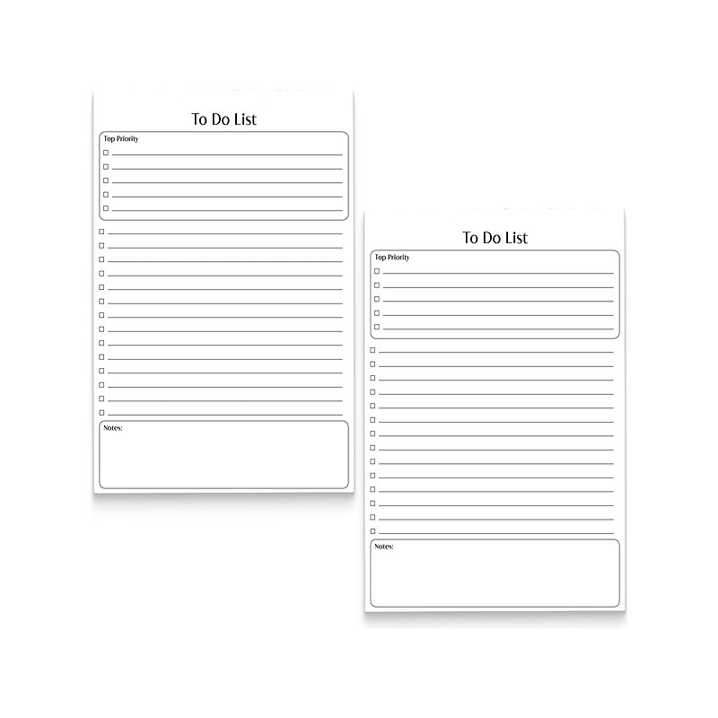 Better Office To-Do List Notepad, 5.5" x 8.5", Ruled, White, 50 Sheets/Pad, 2 Pads/Pack (25834-2PK) image 1