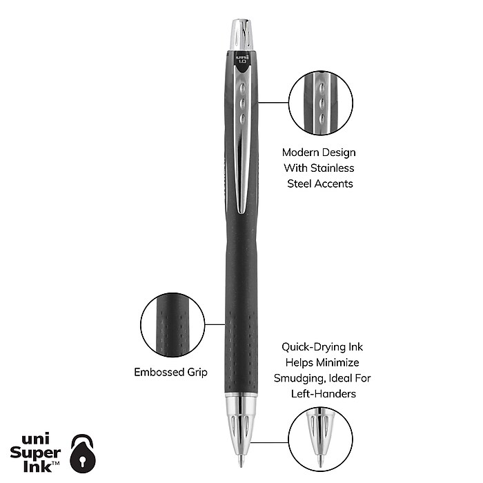 uni Jetstream RT Retractable Ballpoint Pen, Medium Point,