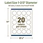 Avery Dissolvable Circle Multipurpose Labels, 1-2/3" Dia., Off-white, 100/Pack (94508)~#|#~EF42381A-F44E-4EB3-B03AE466AA9D91D8_sc7