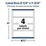 Avery Laser/Inkjet Multipurpose Labels, 7.75" x ", Glossy White, 200/Box (94244)~#|#~EF43855B-9458-4673-A46941C32F53FA66_sc7