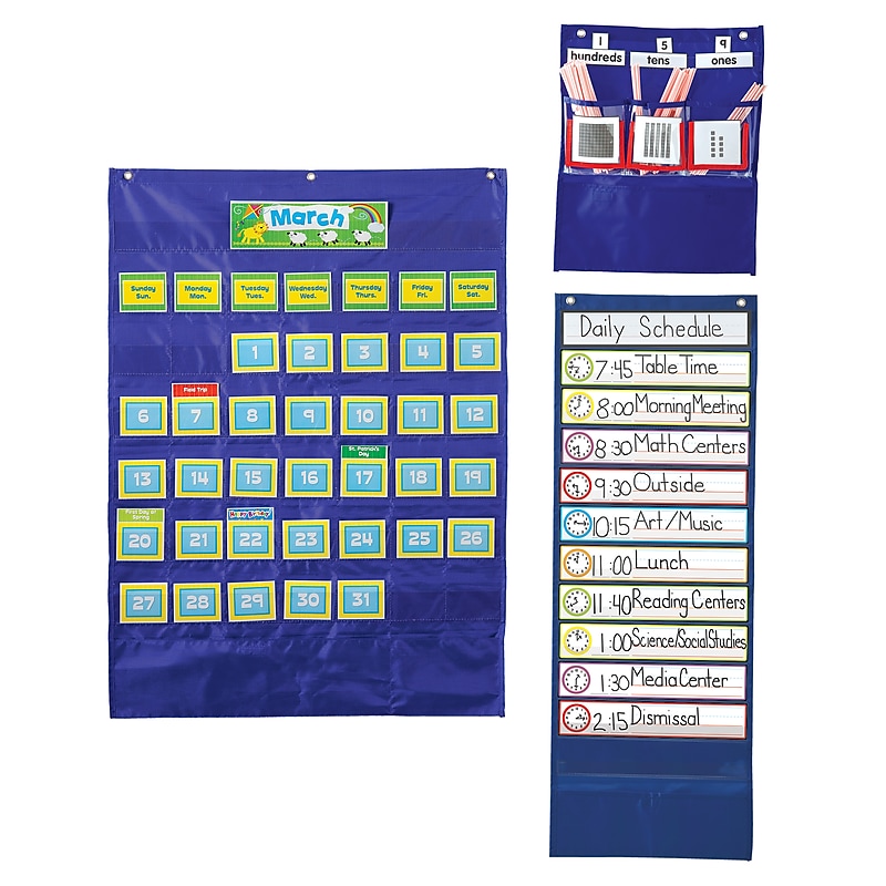 Carson Dellosa Education Calendar, Scheduling and Counting Pocket Charts, 3 Pieces image 1