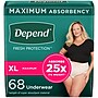Depend Fresh Protection Adult Incontinence Underwear for Women, Disposable, XL, Blush, 68 Count (54199)~#|#~EF54DBAD-61EC-4F71-BC449FF2B01CCF99_sc7