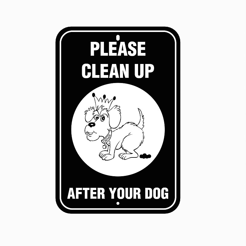 Poopy Pouch "Please Clean Up After Your Dog" Sign, Black (PP-SIGN-BL) image 1
