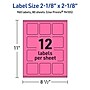 Avery Laser/Inkjet Square Multipurpose Labels, 2-1/8" x 2-1/8", Bright Pink, 960/Box (94105)~#|#~EF5CC188-6F62-4D02-81AB2EC43BF4F337_sc7