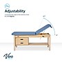Aristo Wood Physician Adjustable Exam Table with Shelf, Dual Drawer Cabinet, Paper Cutter, Holder, 500 lb Capacity, Blue~#|#~EF603958-BFB1-4A6C-A97871D515119087_sc7