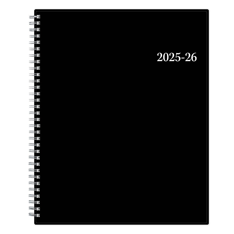 2025-2026 Blue Sky Enterprise 8.5" x 11" Academic Year Weekly & Monthly Planner, Plastic Cover, Black (130609-A26) image 1