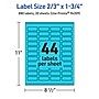 Avery Printable Rectangle Multipurpose Labels, 2/3" x 1-3/4", Bright Blue, 880/Pack (94209)~#|#~EF6BE9A5-2DBF-49AF-8C36004DED733327_sc7