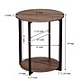 Household Essentials Jamestown Round Side End Table with Storage Shelf, Ashwood/Black (HH8080-1)~#|#~EF6D20E4-09E8-41B9-8DC2D75631F527D4_sc7