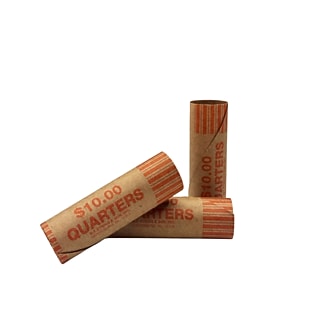 CONTROLTEK 50¢ Penny Crimped-End Coin Wrapper, Kraft/Red, 1000