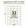 Avery EcoFriendly Laser/Inkjet Rectangle Multipurpose Labels, 1-1/4" x 1-3/4", White, 3200/Box (94226)~#|#~EF713895-4F11-4960-A71F4E6FE4A215A2_sc7