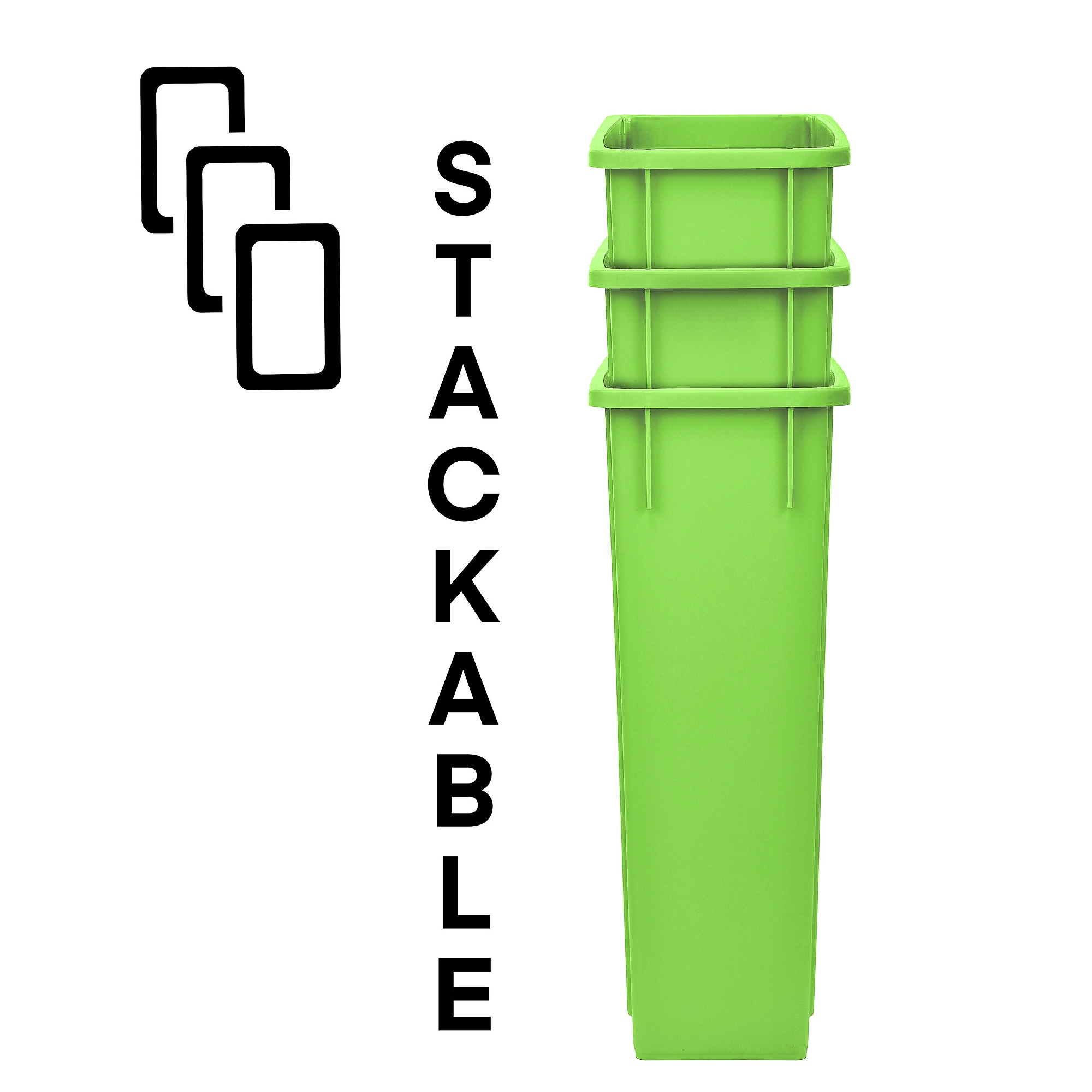 Alpine Industries Polypropylene Recycling Bin, 23 Gallon, Lime Green  (ALP477-LGRN) Sansujyuku sansujyuku.com