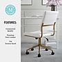 Martha Stewart Ivy Armless Faux Leather Swivel Office Chair, White/Polished Brass (CH2209211WHGLD)~#|#~EF7AC6E8-696B-4817-B57D3D171D2808CE_sc7