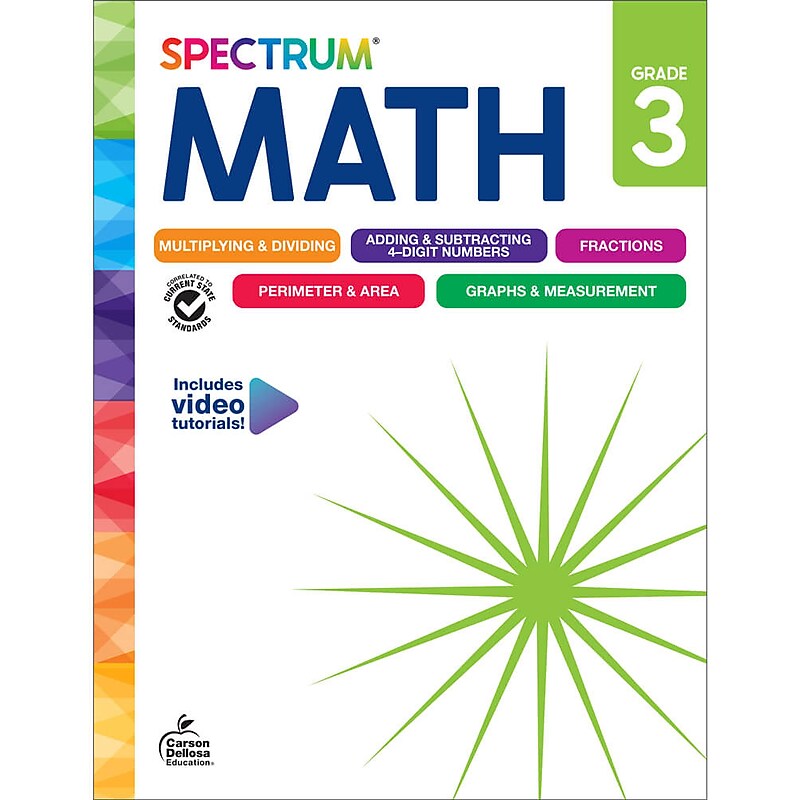 Spectrum Math Workbook, Grade 3, Paperback image 1