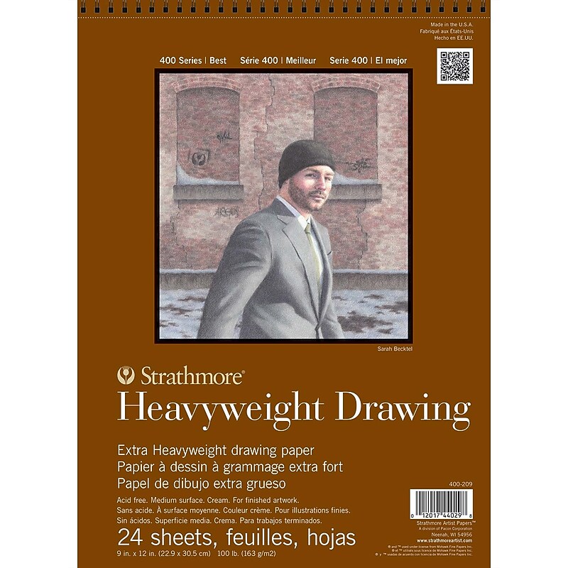 Strathmore 400 Series 9" x 12" Top Wire Bound Drawing Paper Pad, 24 Sheets/Pad (STTP4002091) image 1