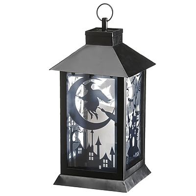 National Tree Company 16" Black Halloween Haunted House Lantern - Thumbnail 2