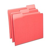Staples File Folders, 1/3 Cut, Letter Size, Red, 100/Box (TR224519)