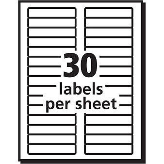 Avery EcoFriendly Laser/Inkjet File Folder Labels, 2/3" x 3 7/16", White, 30 Labels/Sheet, 25 Sheets/Pack (48266)