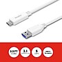 Staples TECH USB-C to USB-A Charging Cable, 3.3 ft., White (ST62316)~#|#~EF9B2225-B51E-4493-89A0EBF01483E02A_sc7