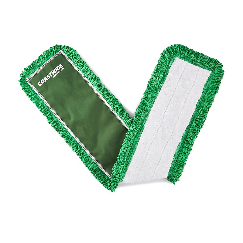 Coastwide Professional™ Looped-End Dust Mop Head, Microfiber, 36" x 5", Green (CW56771) image 1