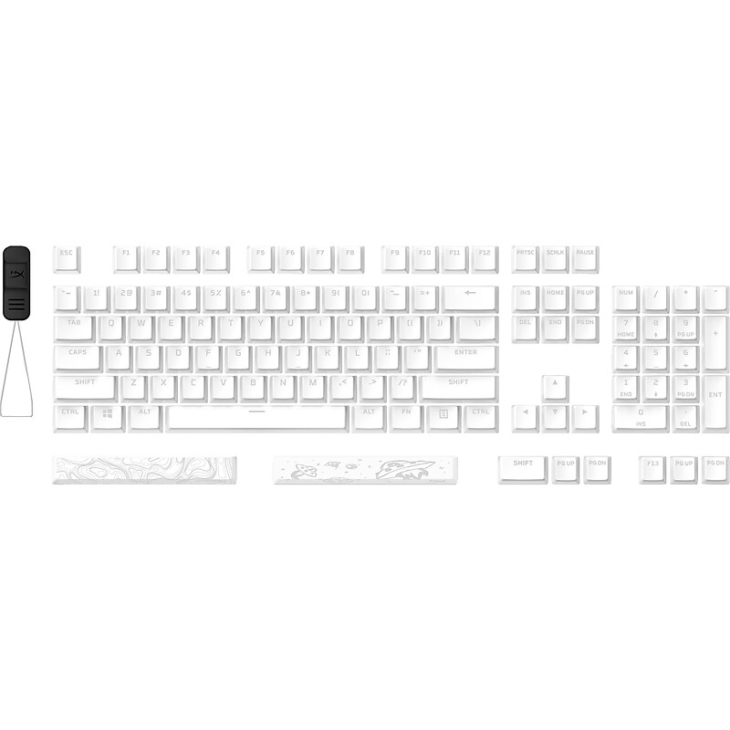 HyperX Pudding Keycaps 2 Full Key Set, White (7G8K2AA) image 1