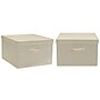 Household Essentials Large Stackable Folding Corrugated Storage Bin, 10" x 16"x 19", 53 Qt., Cream, 2/Pack (7425-1)~#|#~EFA1E0AB-5C12-4993-A8811C0DDB02B22D_sc7