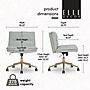 Elle Decor Ariana Armless Ergonomic Fabric Swivel Computer and Desk Chair, Mint Blue (60121-MBLU)~#|#~EFA717CE-C21D-441B-BA3A1DE2FAA2C359_sc7