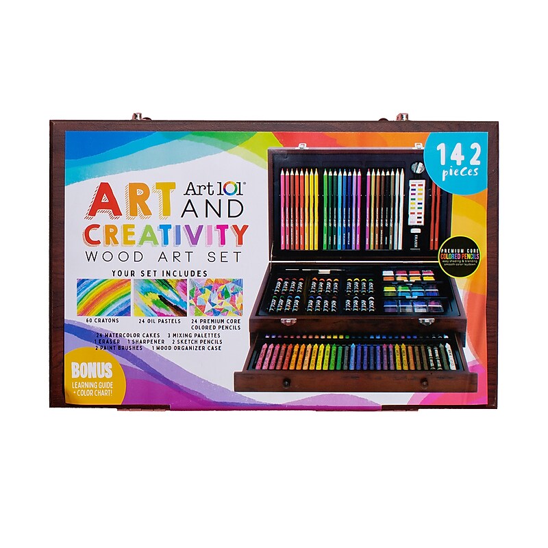 Art 101 Wood Art Set, Assorted Colors, 142/Pack (53142MB) image 1